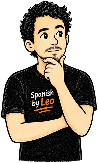Leo thinking, with his hand on his chin